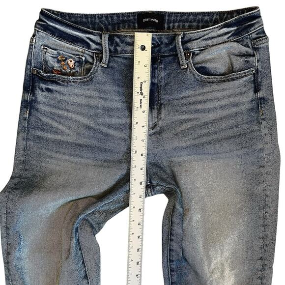 Driftwood x Free People Women’s Sz 28 Embroidered Gizelle Denim Jeans Stretch - Picture 12 of 14